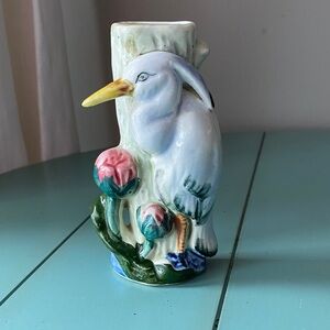 Vintage Ceramic Bird Wall Pocket Vase Marked Japan 5”